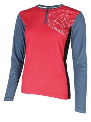Maillot XLC JE-S22 manga larga rojo gris