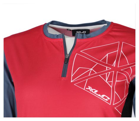 Maillot XLC JE-S22 manga larga rojo gris