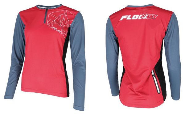 Maillot XLC JE-S22 manga larga rojo gris