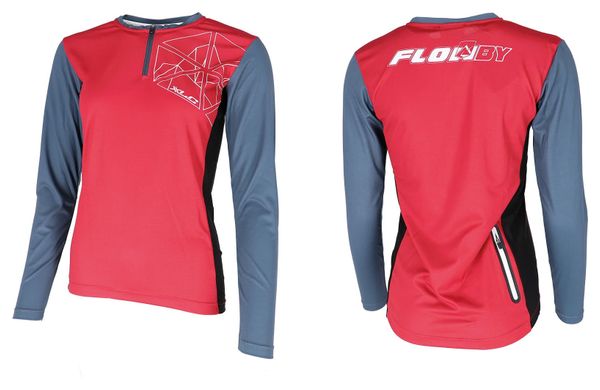 Maillot XLC JE-S22 manga larga rojo gris