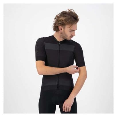 Maillot Manches Courtes Velo Rogelli Prime - Homme - Noir/Gris