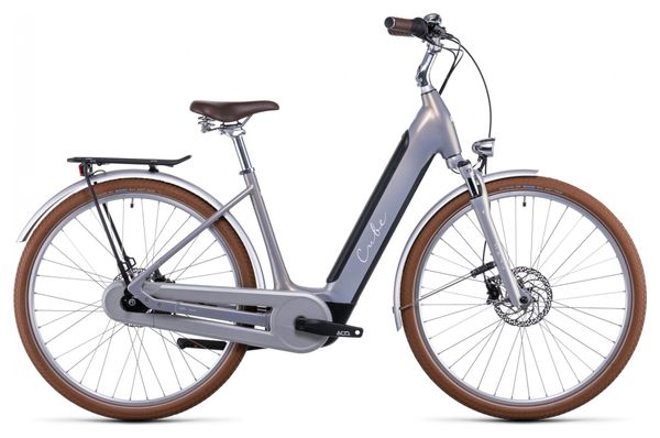 Vélo de Ville Électrique Cube Ella Cruise Hybrid 500 Easy Entry Shimano Nexus 7V 500 Wh 700 mm Argent Pearly 2022