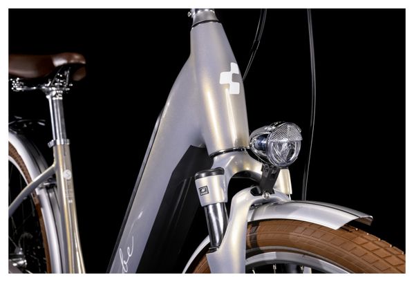 Cube Ella Cruise Hybrid 500 Easy Entry Electric City Bike Shimano Nexus 7S 500 Wh 700 mm Pearly Silver 2022