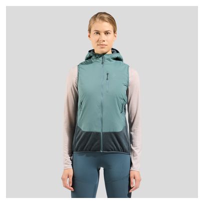Chaleco híbrido Odlo Ascent para mujer Verde/Gris
