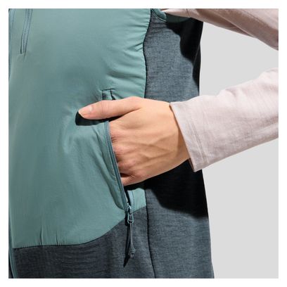 Chaleco híbrido Odlo Ascent para mujer Verde/Gris