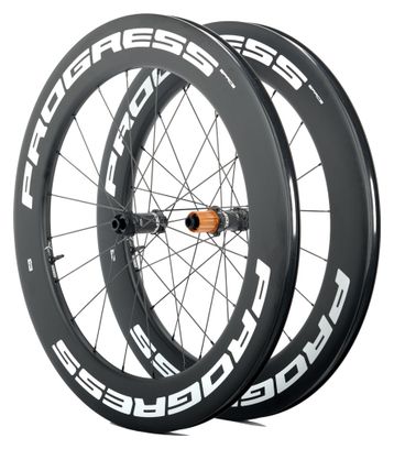 Paire de roues Progress Space Disc Blanc | 12x100/12x142 mm | Center Lock | Shimano