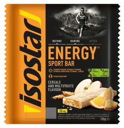 Isostar 3 barrette energetiche ad alta energia 3x35gr Taste Multi Frutta