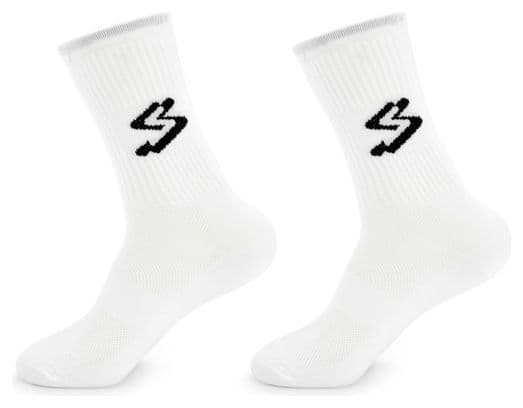 Set of 2 Pairs of Spiuk Top Ten Unisex Socks White