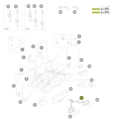 Thule Reserveachterlichten voor Thule EuroWay G2 Fietsendragers (13 pinnen)