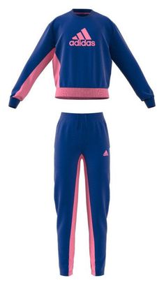 Katoenen trainingspak met adidas sportbadge voor meisjes Alltricks