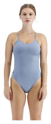 Einteiliger Badeanzug für Frauen Tyr Solid Cutoutfit Stone Blau
