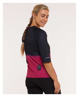 Maglia Dharco da donna con manica a 3/4 nero/rosa