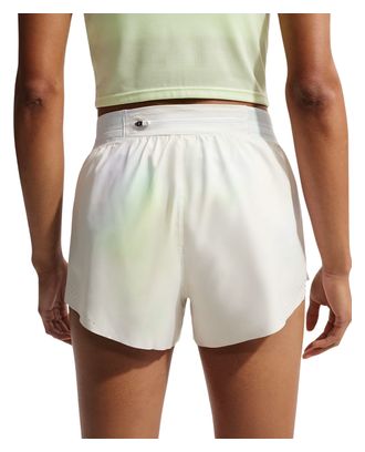 Pantalones cortos Nike AeroSwift Glam 3in con aberturas, blancos, para mujer