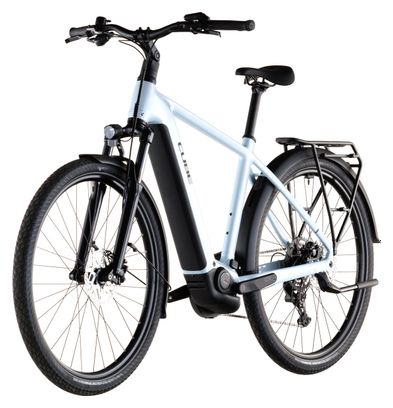 Bicicletta da trekking elettrica Cube Touring Hybrid One 600 con cambio Shimano Cues 9S, batteria da 600 Wh, interasse 700 mm, colore Glacier Blue, 2026
