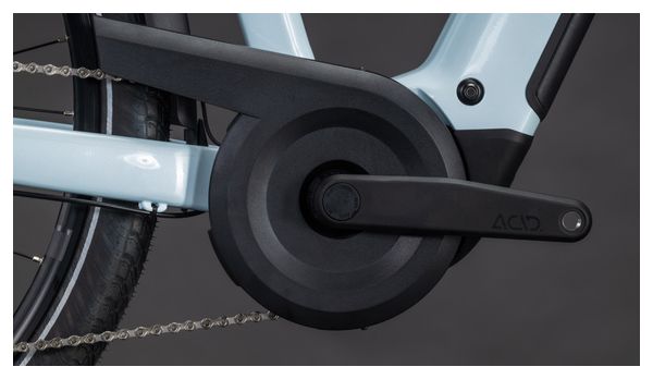 Bicicletta da trekking elettrica Cube Touring Hybrid One 600 con cambio Shimano Cues 9S, batteria da 600 Wh, interasse 700 mm, colore Glacier Blue, 2026