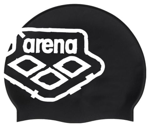 Arena Icons Team Stripe Swim Cap Black White