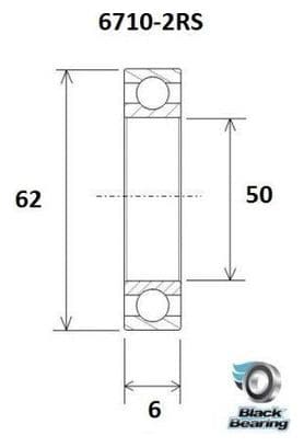 Roulement B3 - BLACKBEARING - 6710-2rs