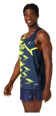 Asics Run Light Graphic Tank Top Blue/Yellow Men's