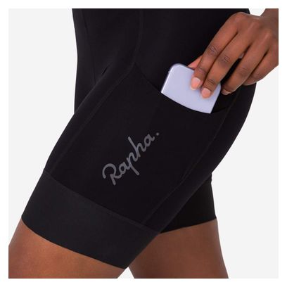 Culotte corto sin tirantes Rapha Core Cargo Negro/Gris Mujer