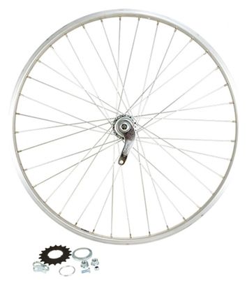26" achter MTB wielmoer. massieve as mach1. aluminium velgnaaf. velosteel coaster 18t retropedalage