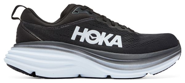 Chaussures Running Hoka Bondi 8 Noir Blanc Femme