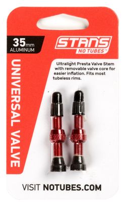 Paar Stan's NoTubes Universal Presta Ventile 35 mm Rot