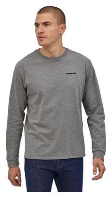 Herren Langarm-Shirt Patagonia P-6 Logo Responsibili-Tee Grau