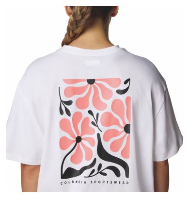 T-shirt Femme Columbia Graphique Oversize Rolling Bend Blanc 