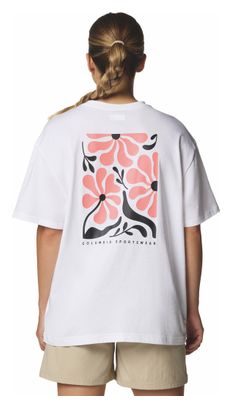 T-shirt Femme Columbia Graphique Oversize Rolling Bend Blanc 