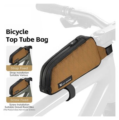 Sacoche de cadre de vélo  en nylon  - Marron
