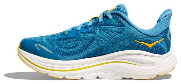 Hoka Clifton 10 hardloopschoenen blauw/geel voor kinderen