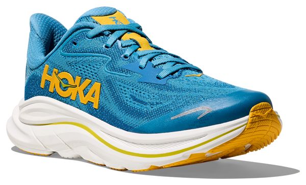 Hoka Clifton 10 hardloopschoenen blauw/geel voor kinderen