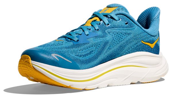 Hoka Clifton 10 hardloopschoenen blauw/geel voor kinderen