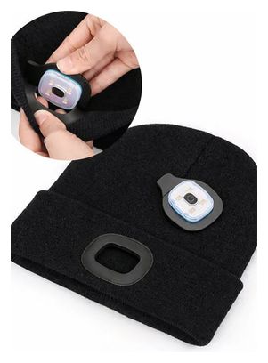 Bonnet unisexe avec lumière LED intégrée amovible - Rechargeable USB (hiver et activités nocturnes)