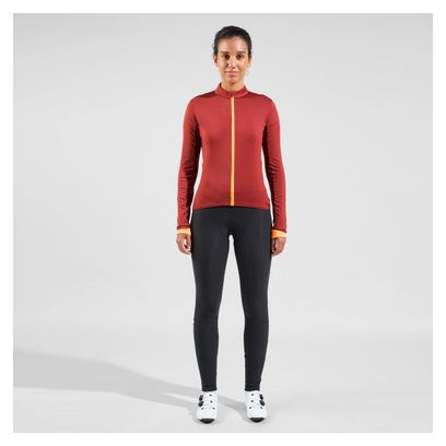 Giacca ciclismo donna Odlo Full Zip Zeroweight Ceramiwarm Red