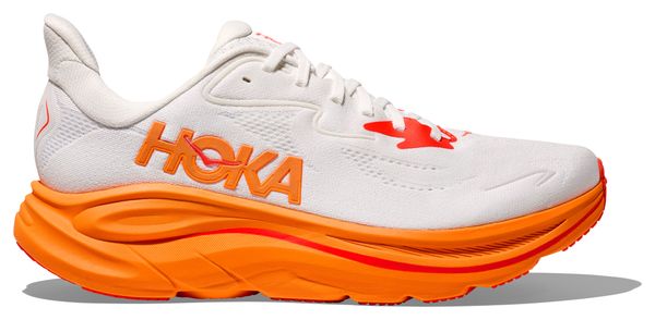 Hoka Clifton 10 Running Shoes White/Orange Women