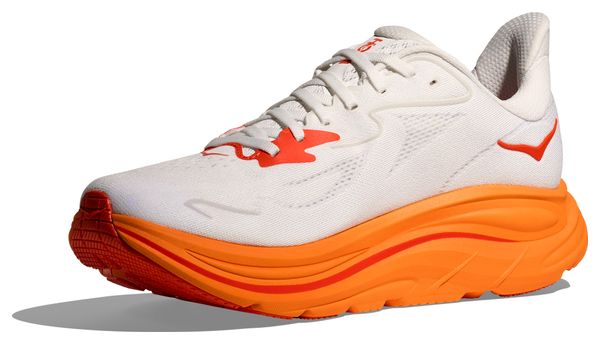 Hoka Clifton 10 Running Shoes White/Orange Women