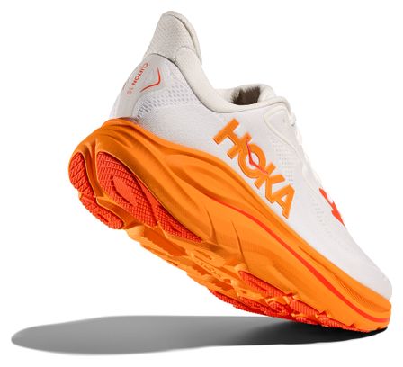Hoka Clifton 10 Running Shoes White/Orange Women