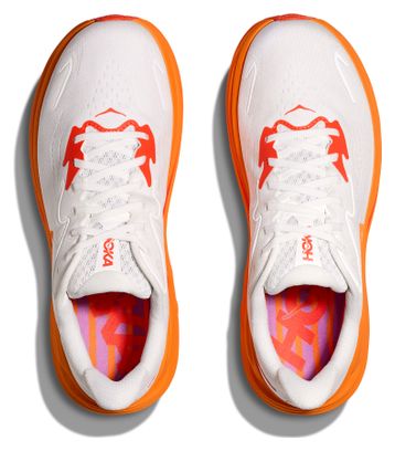 Hoka Clifton 10 Running Shoes White/Orange Women