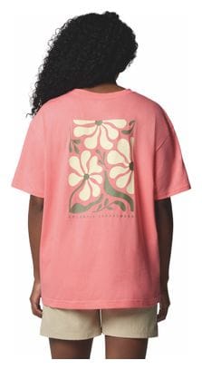 Columbia Women's Graphic Oversize Rolling Bend Pink T-Shirt