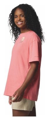 Columbia Women's Graphic Oversize Rolling Bend Pink T-Shirt