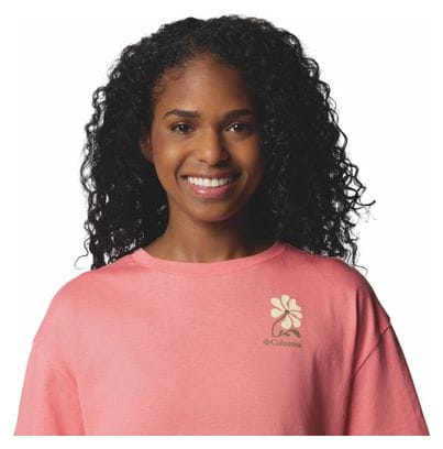 Columbia Women's Graphic Oversize Rolling Bend Pink T-Shirt