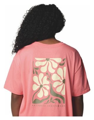 Columbia Women's Graphic Oversize Rolling Bend Pink T-Shirt