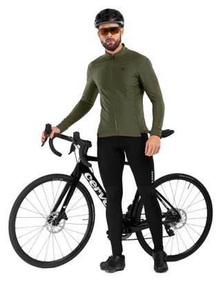Veste vélo softshell homme Cyclisme J1 Khangai Kaki