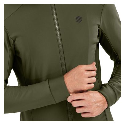 Veste vélo softshell homme Cyclisme J1 Khangai Kaki