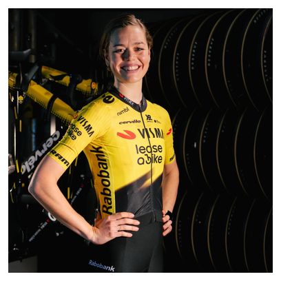 Maillot de manga corta Team Visma | Lease a Bike Amarillo 2026 Mujer