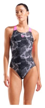 Bañador Arena Camo Negro/Rosa Mujer