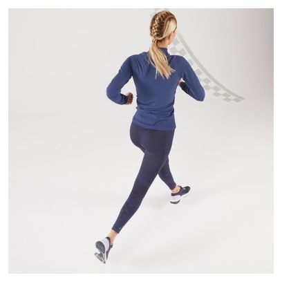 Maglia a maniche lunghe Kiprun Run 500 Seamless Warm Blue Donna