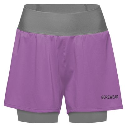 Gore-Wear Concurve 3 Dames 2-in-1 Hardloopshort Paars/Grijs