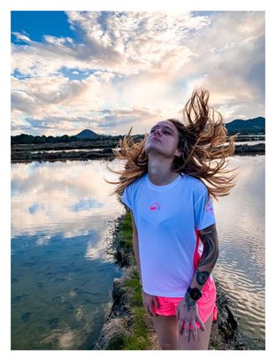 Tee-shirt BAVELLA 2.0 ULTRA WHITE | RASPBERRY PINK